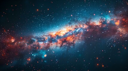 Starry night sky with nebula: galactic dreamscape. perfect for background, artistic display, and space themes. ethereal celestial beauty captured in a vivid image. AI - obrazy, fototapety, plakaty