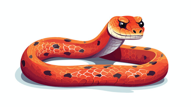 A snake cartoon vector art and illustration flat vector