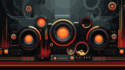 Abstract vector shiny background with speakers 