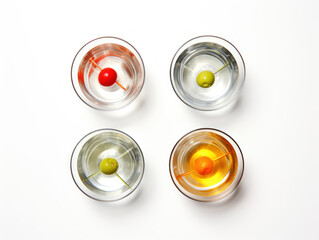 Martini collection set isolated on transparent background, transparency image, removed background