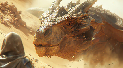 Dragons terror explore the raw terror of a sand against wanderer - Powered by Adobe