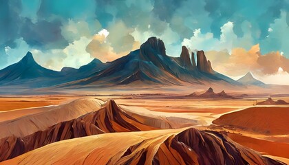 Naklejka premium sunrise in the mountains