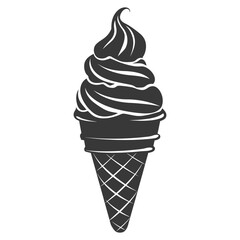Silhouette ice cream black color only