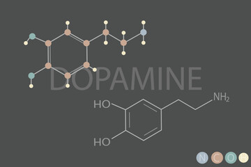 dopamine molecular skeletal chemical formula	
