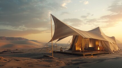 Luxury camping in the Arabian desert.