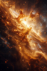 A nebulas nursery where stars are born from the cosmic interplay of gas - obrazy, fototapety, plakaty