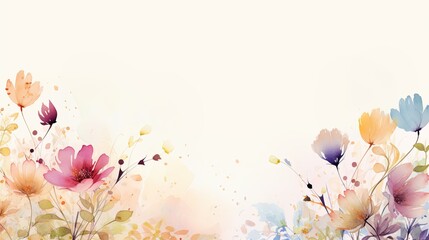 Watercolor floral background, pattern, texture. For design, pastel colors