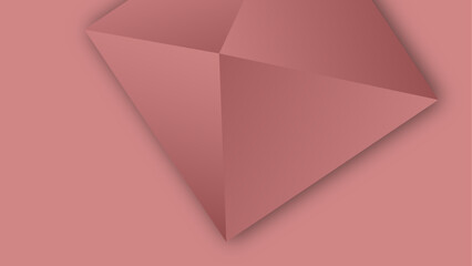 Pink pyramid background, 3d geometric shape vector