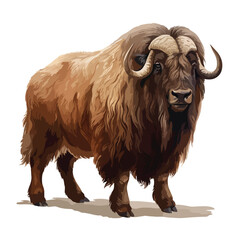 Natural Muskox Clipart Clipart isolated on white background
