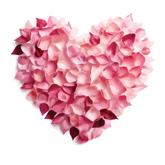 Petal Heart Clipart isolated on white background