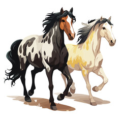 Piebald Horses Clipart Clipart isolated on white background