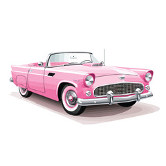 Pink Convertible Clipart Clipart isolated on white background