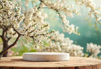 3d rendered background products podium, minimal floral scene style background with leaf geometric platform. 3d rendered. Template scene of stage showcase.