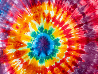 Tie dye design using vibrant colors on cotton fabric
