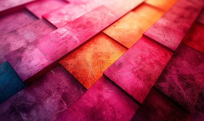 Abstract Diagonal Pattern of Colorful Textured Panels
