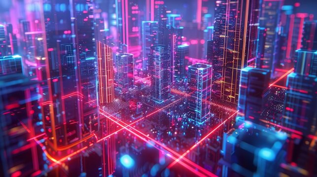 A futuristic abstract background featuring interconnected circuit lines