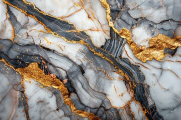 Obraz na płótnie Canvas Texture of white marble with gold veins.