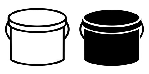 ofvs553 OutlineFilledVectorSign ofvs - exterior interior wall paint bucket vector icon . bricolage . isolated transparent . black outline filled version . AI 10 / EPS 10 . g11896 © fotohansel