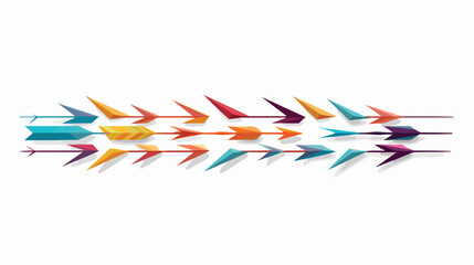 arrows together flat vector isolated on white background