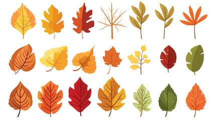 Fototapeta na wymiar Autumn Leaves Vector Icon . Autumn Leaves Or Fall F