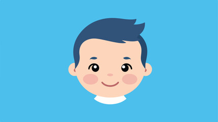 baby face avatar on blue background flat vector iso