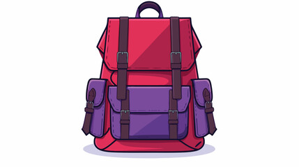 Backpack icon colored outline red purple colour mil