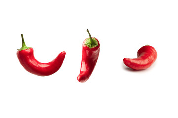 Red hot chili pepper isolated on a white background.