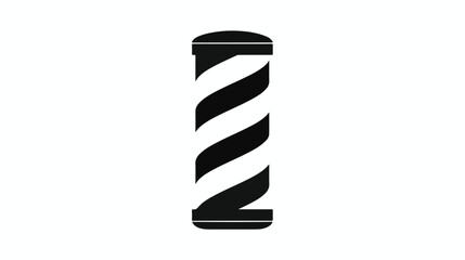 barber pole icon black and isolated vector illustra