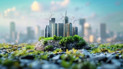 Obraz premium the integration of environmental conservation with sustainable ESG (Environmental, Social, Governance) modernization