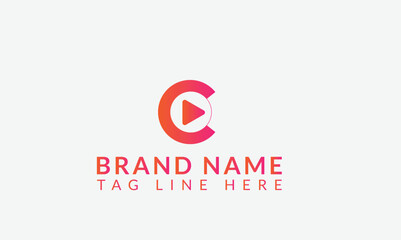 Fototapeta premium c Abstract colored vector logo. Play logo. Media logo. Multimedia logo. Company logo