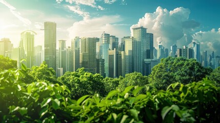 Fototapeta premium the integration of environmental conservation with sustainable ESG (Environmental, Social, Governance) modernization