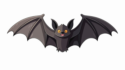 bat doodle flat vector isolated on white background