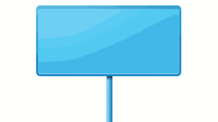 Blank blue square sign on a pole vector flat vector