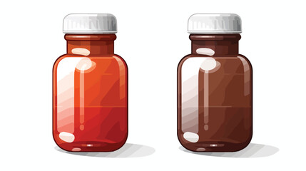 Blank pill bottle made from tempera and ink flat vector