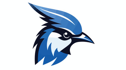 Blue jay bird logo design inspiration. flat vector