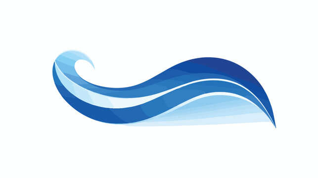 blue wave template logo sea vector logo flat vector