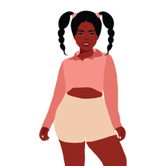 Young stylish black woman in elegant style vector