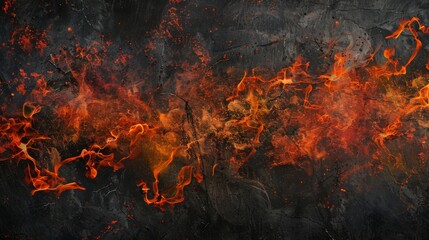 A dramatic flame and graphite textured background, representing passion and strength. - obrazy, fototapety, plakaty