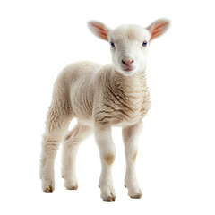 Naklejka na ściany i meble young sheep lamb isolated on transparent background With clipping path.3d render