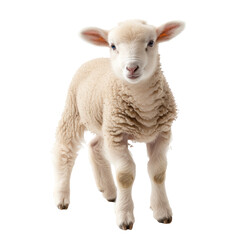 young sheep lamb isolated on transparent background With clipping path.3d render
