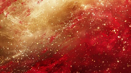 A festive scarlet and gold textured background, perfect for celebrations and luxury. - obrazy, fototapety, plakaty