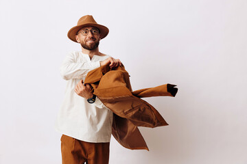 Man caucasian portrait handsome background hat man person