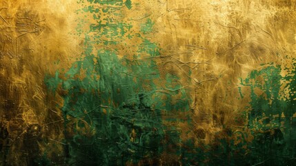 A rustic gold and forest green textured background, symbolizing wealth and nature.