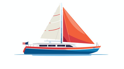 Catamaran icon. Flat color design. Vector .  flat vector