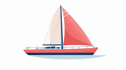 Catamaran icon. Flat color design. Vector .  flat vector