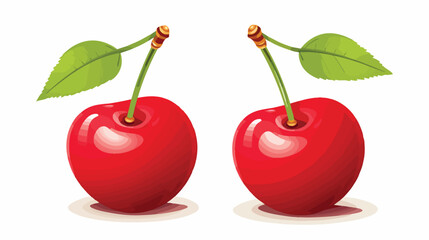 Cherry icon in flat style isolated on the white background