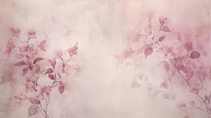 Soft pink floral watercolor design for a delicate vintage background