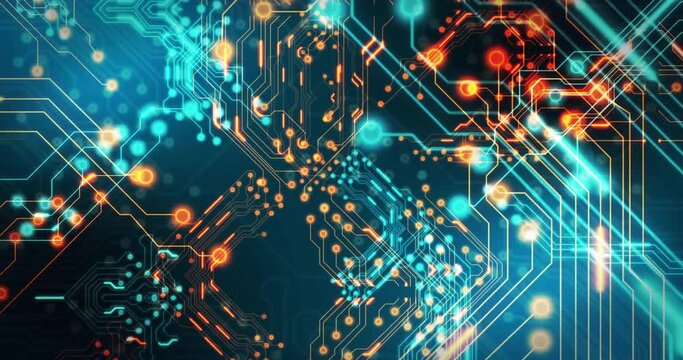 Animation of digital data processing over computer circuit board