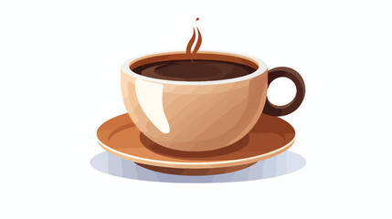 Coffe cup with ear flat icon Isolated vector  flat