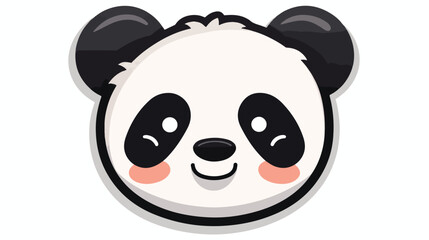 color sticker with panda face in circular speech vector